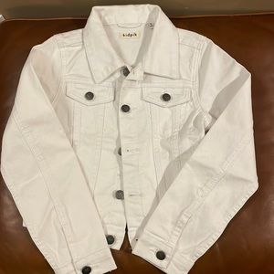 Girls White Jean Jacket Size 10